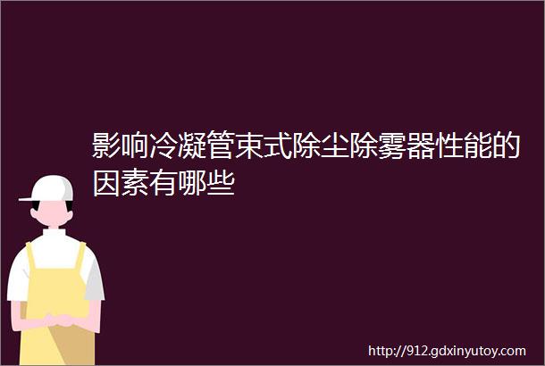 影响冷凝管束式除尘除雾器性能的因素有哪些